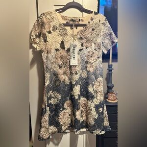 NWT Origami Floral Lace Mini Dress